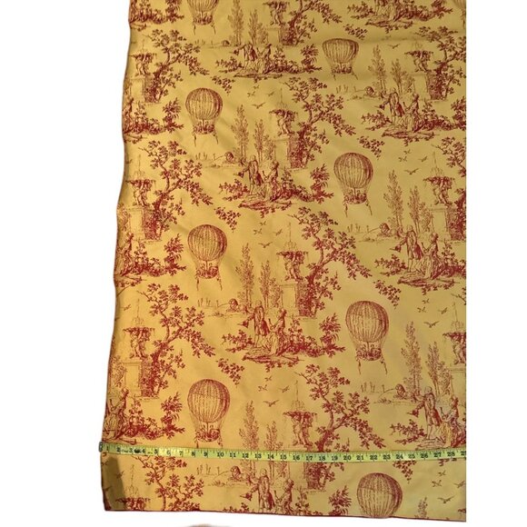 Vtg French Toile De Jouy Fabric "Les Ballons De Gonesse" Balloon Pattern 54x59" - Picture 2 of 8